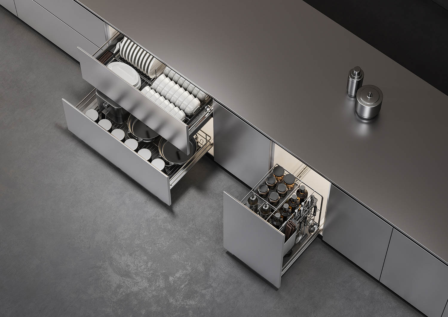 Kitchen Matt Grey Series Tall Units